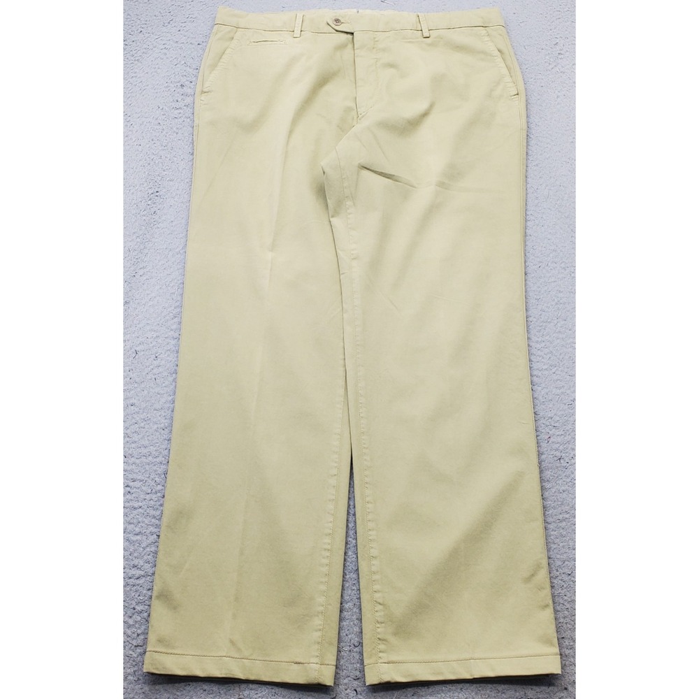 Ballin Pants Mens 38 Tan Straight Leg Flat Front Stretch Mid Rise Slash Pocket